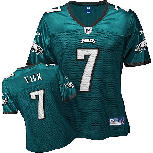 Eagles #7 Michael Vick Green Women's Team Color Stitched NFL Jersey - Click Image to Close